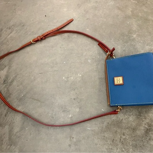 Dooney & Bourke Teal Leather Pouch with Gold Accents - Picture 3 of 4